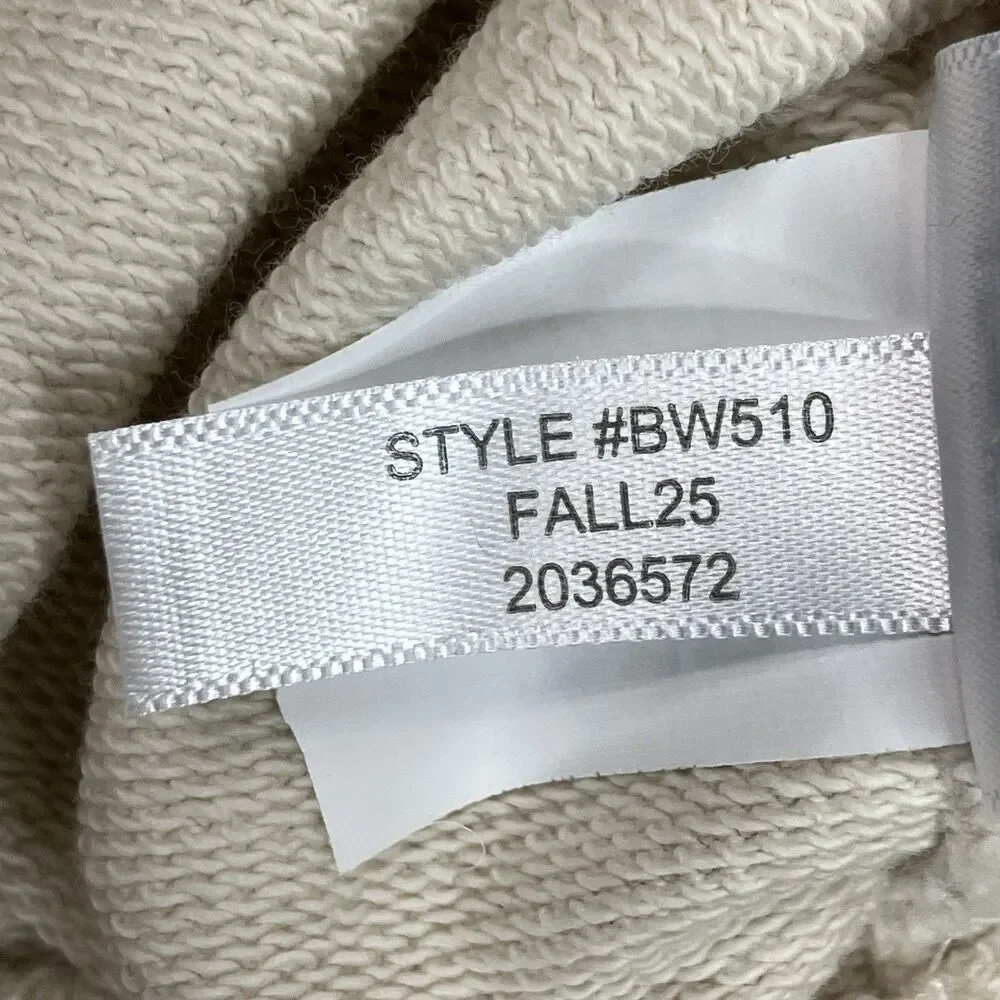 J Crew Polo Rugby Pullover Sweatshirt Mens M Cream Fleece Cotton Preppy BW510‎